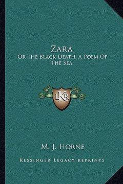 portada zara: or the black death, a poem of the sea (in English)