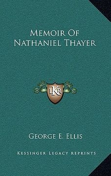 portada memoir of nathaniel thayer (en Inglés)