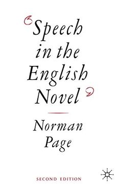 portada Speech in the English Novel (en Inglés)