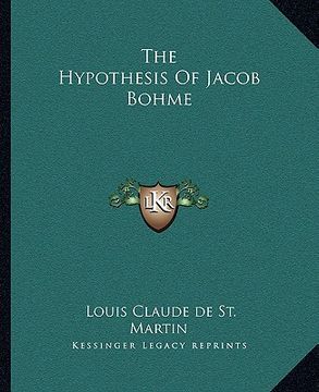 portada the hypothesis of jacob bohme