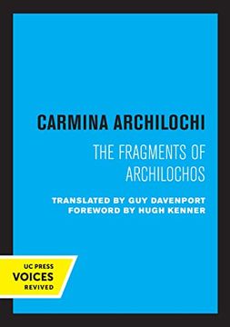portada Carmina Archilochi: The Fragments of Archilochos (en Inglés)