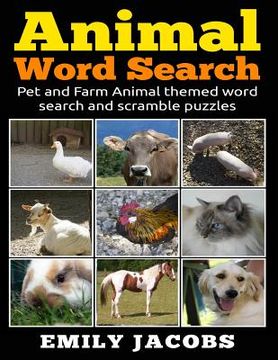 portada Animal Word Search: Pet and Farm Animal themed word search and scramble puzzles (en Inglés)