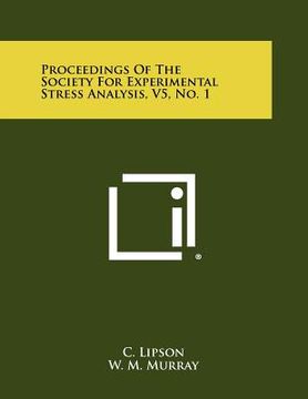 portada proceedings of the society for experimental stress analysis, v5, no. 1 (en Inglés)