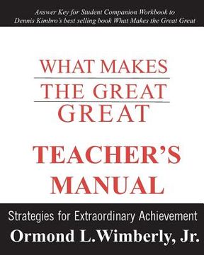 portada what makes the great great teacher's manual (en Inglés)