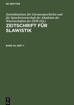 portada Zeitschrift für Slawistik, Band 34, Heft 1, Zeitschrift für Slawistik Band 34, Heft 1 