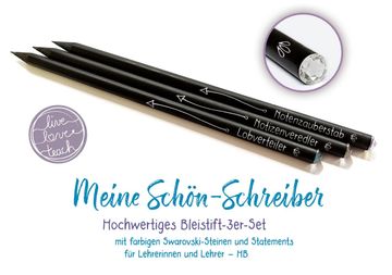 portada Meine Schoen-Schreiber - \ Live - Love - Teach\: Hochwertiges Bleistift-3Er-Set, mit Farbigen Swarovski-Steinen und Statements für Lehrerinnen und Lehrer, hb