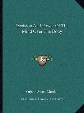 portada decision and power of the mind over the body (en Inglés)