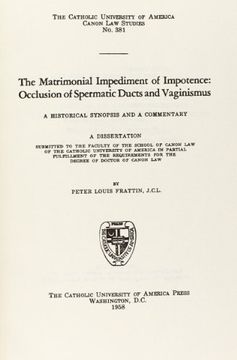 portada The Matrimonial Impediment of Impotence (CUA Studies in Canon Law)