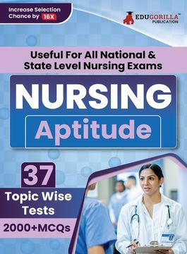 portada Nursing Aptitude Exam Prep Book 2023 For All National & State Level Nursing Exams (English Edition) - 37 Topic-Wise Test (2000+ Solved MCQs) with Free (en Inglés)