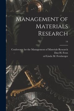 portada Management of Materials Research; 14 (en Inglés)