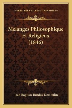 portada Melanges Philosophique Et Religieux (1846) (en Francés)