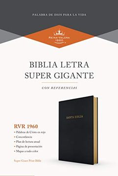 portada Rvr 1960 Biblia Letra Súper Gigante, Negro Imitación Piel