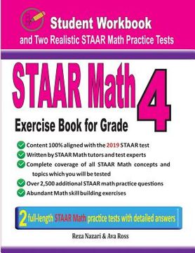 portada STAAR Math Exercise Book for Grade 4: Student Workbook and Two Realistic STAAR Math Tests (en Inglés)