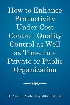 portada How to enhance productivity under cost control, quality control as well as time, in a private or public organization (en Inglés)