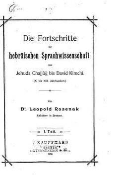 portada Die Fortschritte der hebräischen Sprachwissenschaft (en Alemán)