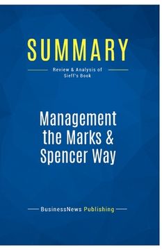 portada Summary: Management the Marks & Spencer Way: Review and Analysis of Sieff's Book (in English)