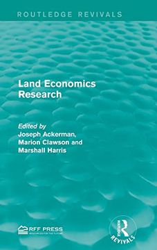 portada Land Economics Research (Routledge Revivals) (in English)