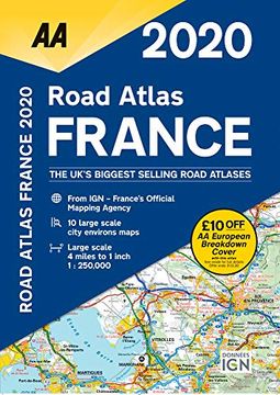 portada Aa Road Atlas France 2020 (en Inglés)