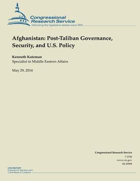 portada Afghanistan: Post-Taliban Governance, Security, and U.S. Policy (en Inglés)