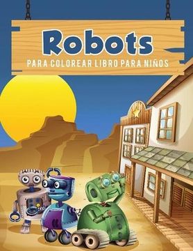 portada Robots para colorear libro para niños