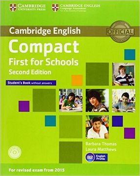 portada Compact First for Schools Student's Book Without Answers With Cd-Rom Second Edition 