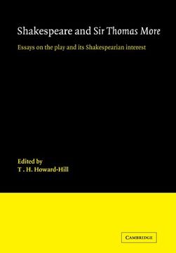 portada Shakespeare and sir Thomas More Paperback (New Cambridge Shakespeare Studies and Supplementary Texts) (in English)