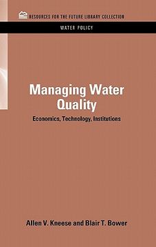 portada managing water quality: economics, technology, institutions (in English)