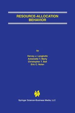 portada Resource-Allocation Behavior (en Inglés)