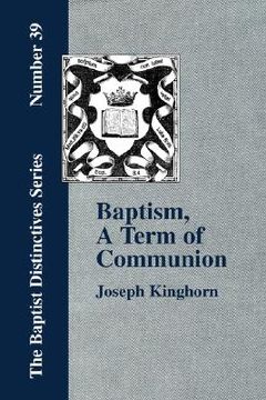portada baptism, a term of communion at the lord's supper (en Inglés)