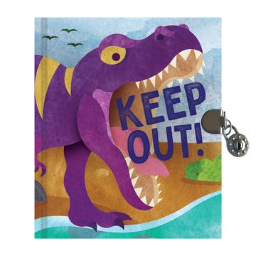 portada Mudpuppy T-Rex Locked Diary for Kids – Includes a Lock and 2 Keys, Measures 6. 5” x 5. 5” – Diary Journal With fun Cover Designs, 192 Pages, Ideal for Ages 4+