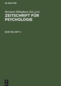 portada Zeitschrift für Psychologie. Band 198, Heft 4 (en Alemán)