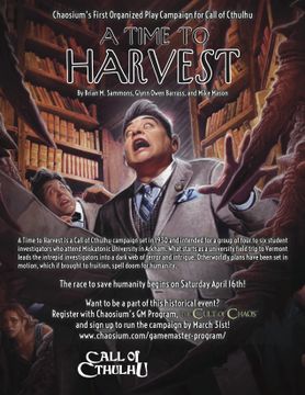 portada Call of Cthulhu: A Time to Harvest (in English)