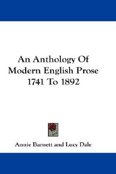 portada an anthology of modern english prose 1741 to 1892 (in English)