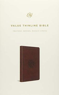 portada Esv Value Thinline Bible (Trutone, Brown, Mosaic Cross Design) 
