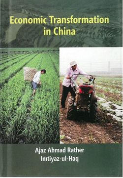 portada Economic Transformation in China (en Inglés)