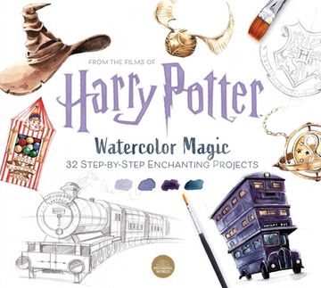 portada Harry Potter Watercolor Magic: 32 Step-By-Step Enchanting Projects (Harry Potter Crafts, Gifts for Harry Potter Fans) (in English)