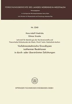 portada Verfahrenstechnische Grundtypen Isothermer Reaktionen in Durch- Oder Überströmten Schüttungen (in German)