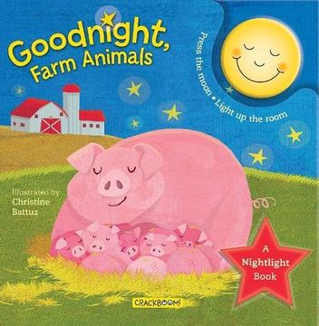 portada Goodnight, Farm Animals: A Nightlight Book (en Inglés)