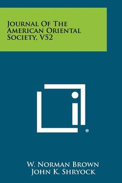 portada journal of the american oriental society, v52 (en Inglés)