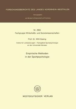 portada Empirische Methoden in Der Sportpsychologie (en Alemán)