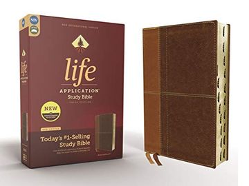 portada Niv, Life Application Study Bible, Third Edition, Leathersoft, Brown, red Letter Edition, Thumb Indexed 