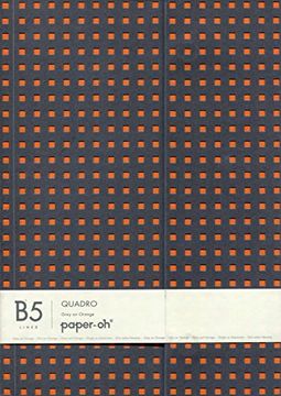 portada Notatnik B5 Paper-oh Quadro Grey on Orange w linie