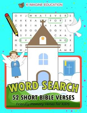 portada Word Search 52 Short Bible Verses: Friendly Memory Verses for Kids (en Inglés)