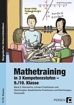 portada Mathetraining in 3 Kompetenzstufen - 9. /10. Klasse Band 2: Geometrie, Lineare Funktionen u. Gleichung en, Quadrat. Funktionen u. Gleichungen, Stochastik (en Alemán)