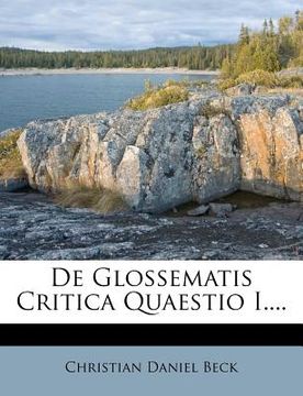 portada de Glossematis Critica Quaestio I.... (en Latin)