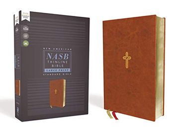 portada Nasb, Thinline Bible, Large Print, Leathersoft, Brown, red Letter Edition, 1995 Text, Comfort Print (en Inglés)