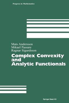 portada Complex Convexity and Analytic Functionals (en Inglés)