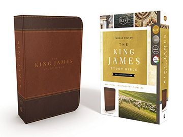 portada KJV, The King James Study Bible, Imitation Leather, Brown, Indexed, Full-Color Edition (en Inglés)