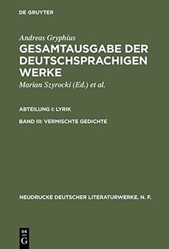 portada Gesamtausgabe der deutschsprachigen Werke, Band III, Vermischte Gedichte (Neudrucke Deutscher Literaturwerke) (German Edition)