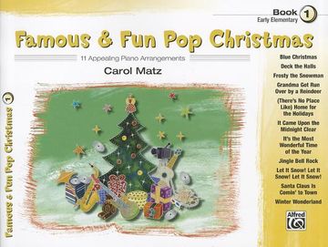 portada famous & fun pop christmas, book 1, early elementary: 11 appealing piano arrangements (in English)
